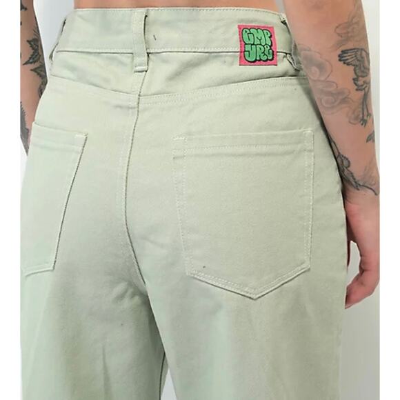 Empyre Size 0 Tori Sage Skate Jeans Green Relaxed Baggy High Rise Y2K Streetwear - Picture 5 of 15